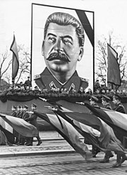 A mourning parade in honour of Stalin in Dresden, East Germany Bundesarchiv Bild 183-18684-0002, Dresden, Tod Stalin, Parade KVP.jpg