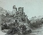 Zamek Eltz – szkic A. Paul Weber (1823-1916)