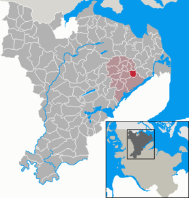 Poziția Dollrottfeld pe harta districtului Schleswig-Flensburg