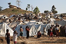 Internally displaced Rohingyas in Rakhine State, 14 December 2012. Emergency food, drinking water and shelter to help people displaced in Rakhine State, western Burma. (8288488088).jpg