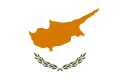 Flag of Cyprus with the map of the country as a silhouette