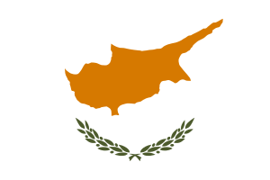 The flag of Cyprus shows a map of the country ...