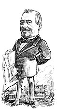 Caricature of Eugène Gibiat by Claude Guillaumin ("Pépin") in the 13 February 1873 issue