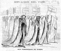 Gran manifestación del hambre, en Gil Blas, 1870.