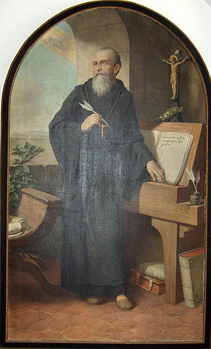 St. Benedict of Nursia writing the Benedictine...