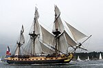 L' Hermione, una rèplica d'una fragata francesa dels anys 1780, llançada el 2014.