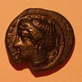 Bronzemünze, Kopf der Nymphe Himera, ca. 420–408 v. Chr.