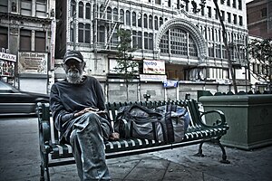 English: Homeless man in Los Angeles, CA