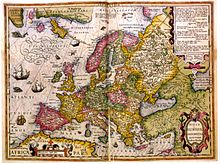 Jodocus Hondius' map Nova Europae Descriptio of 1619, printed during the peak of Neo-Latin's productive heights Hondius - Nova Europae Descriptio 1619.jpg