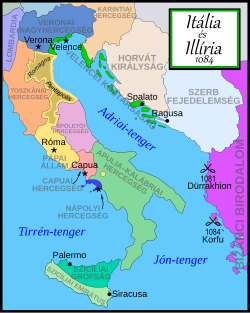 Az Adriai-tenger partvidéke 1084-ben
