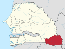 Lokasi Region Kédougou di Senegal