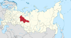 แผนที่แสดงเขตปกครองตนเองฮันตี-มันซี–ยูกราในประเทศรัสเซีย