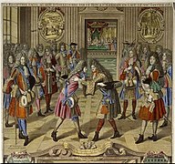 Nicolas Langlois (1640-1703): La Reception faite au Roy d'Angleterre par le Roy à St. Germain en Laye le VIIe janvier 1689