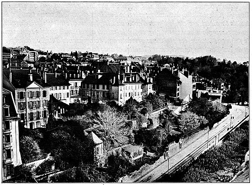 Le quartier de Bourg vu de la Banque cantonale.