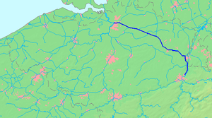 Pozicija kanala na karti Belgije