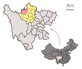 Ngawas läge i Ngawa, Sichuan, Kina.