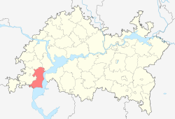 Location of Tetyushsky District in the Republic of Tatarstan