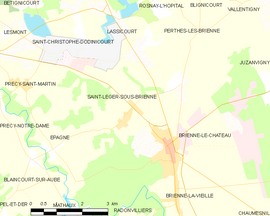 Mapa obce Saint-Léger-sous-Brienne