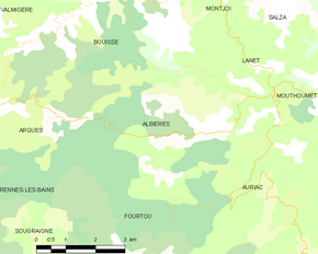 Poziția localității Albières