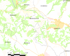 Mapa obce Bessuéjouls