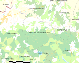 Mapa obce Saint-Vincent-Jalmoutiers