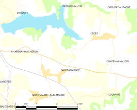 Mapa obce Saint-Maurice