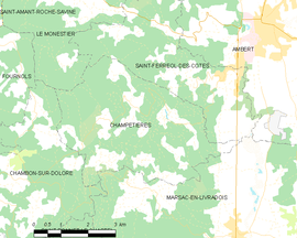 Mapa obce Champétières