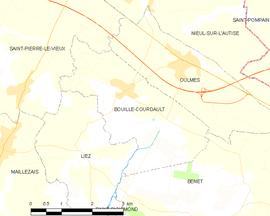 Mapa obce Bouillé-Courdault