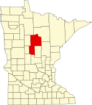 Map of Minnesota highlighting Cass County Map of Minnesota highlighting Cass County.svg