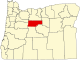Mapa de Oregón con la ubicación del condado de Jefferson