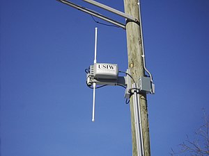 English: A photograph of a metro Wi-Fi antenna...