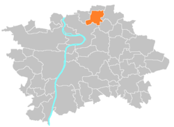 Location of Ďáblice in Prague