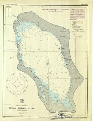 Seekarte des Nissan-Atolls (1944)