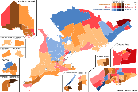 Ontario Provincial Election 1990 - Results Map.svg