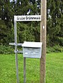 Schild nördlich am Ende der Siedlung