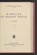 Aleksander Dumas (ojciec) Kawaler de Maison-Rouge