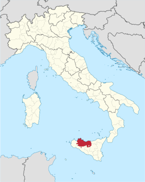Metropolitní město Palermo na mapě Itálie