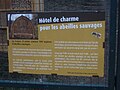 Cartel explicatif de l'« hôtel à abeilles »