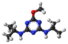 Ball-and-stick model of the prometon molecule