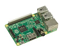 The Raspberry Pi (Model 2B shown) is a low-cost single-board computer often used to teach computer science. Raspberry-Pi-2-Bare-BR.jpg