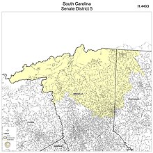 South Carolina State Senate District 5 consists of Greenville & Spartanburg Counties.