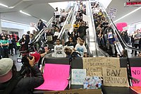 Protesters at San Francisco International Airport, 2017