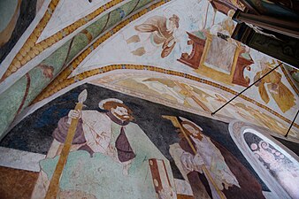 Scorcio di un affresco dietro l’altare della chiesa di San Biagio