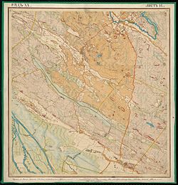 Kuivattu Pyntösjärvi Senaatin karttakokoelman venäläisessä topografikartassa vuodelta 1907.