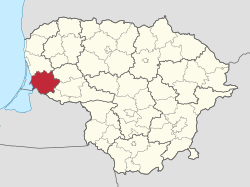 Location of Šilutė district municipality within Lithuania