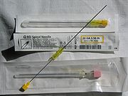 Spinal needles used in lumbar puncture.