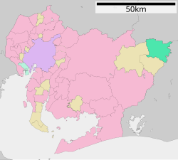 Location of Toyone in Aichi Prefecture