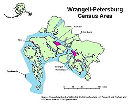 Kaart van Wrangell-Petersburg Census Area