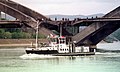 Old Žeželj Bridge damaged in 1999 (before total destruction several days later)