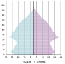 Половозрастная пирамида Ирландии 2016